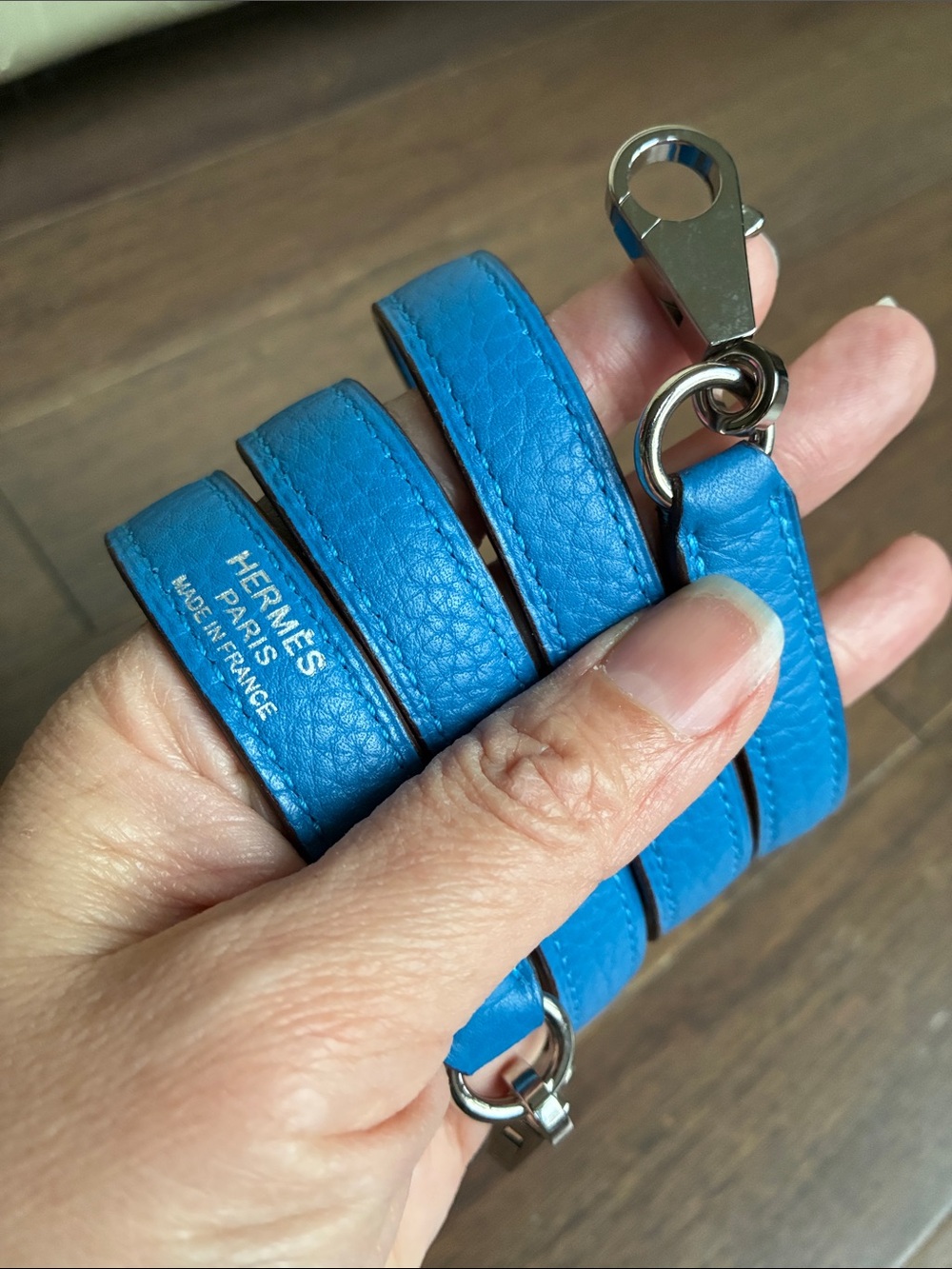 Hermes Blue Jean Leather Shoulder Strap